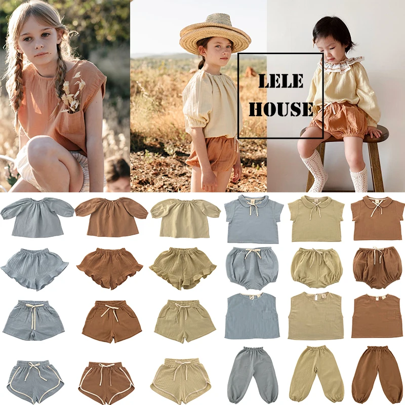 

lele house lii lu Brand Toddler Boys Girls Summer Bloomers Cotton Linen Baby Summer Shorts Fresh Style Kids Unisex Bloomers