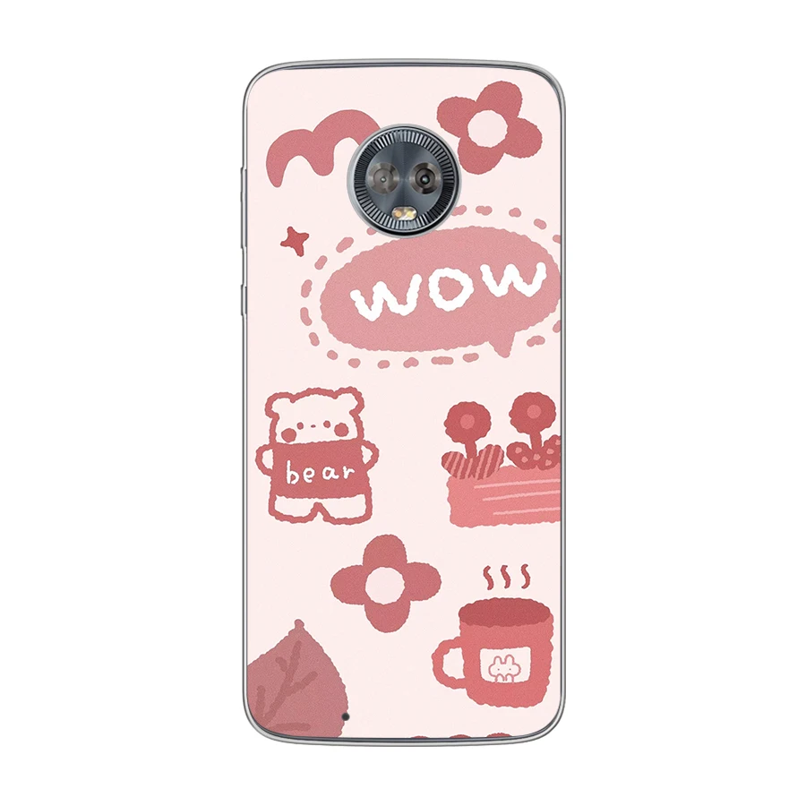 

Cartoon Rabbit Cover for Motorola Moto G9 G8 G10 G7 G6 E7 E6 E6s E5 E4 Plus Power Play Lite Soft TPU Phone Cases Coque Funda