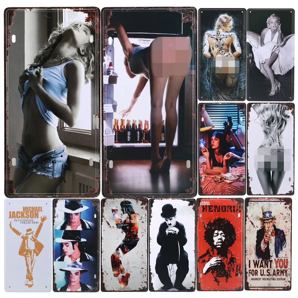 Металлическая пластина Pretty Girl винтажная Жестяная Табличка жестяная фотография