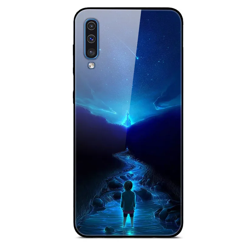 d22 Для samsung Galaxy A50 чехол, стеклянная жесткая задняя крышка для samsung A30S A50S A10 A20 A30 A40 A70 чехол для телефона s бампер A 50 50S 30S - Цвет: d22