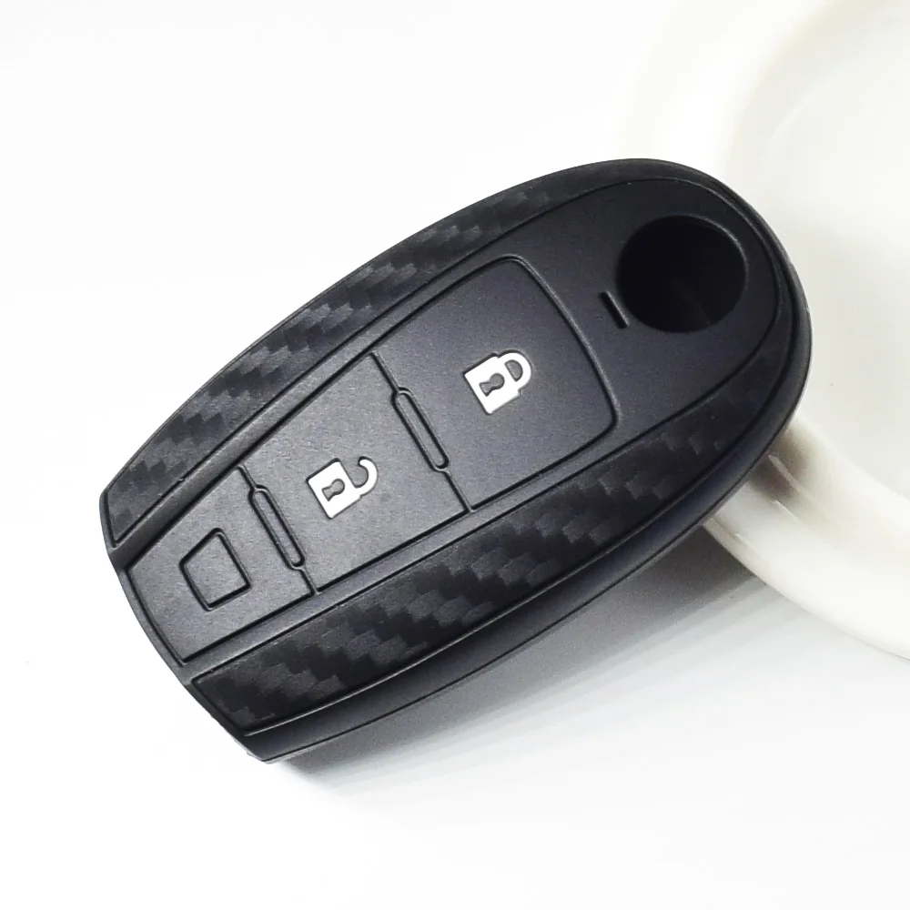 Силиконовый чехол для ключей от машины для Suzuki Кожанный чехол для ключей от Suzuki Grand Vitara Ignis Liana Samurai Swift Sx4 углеродный умный чехол для ключа