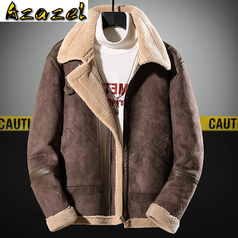 Мужское байкерское пальто из искусственного меха зеленое бархатное