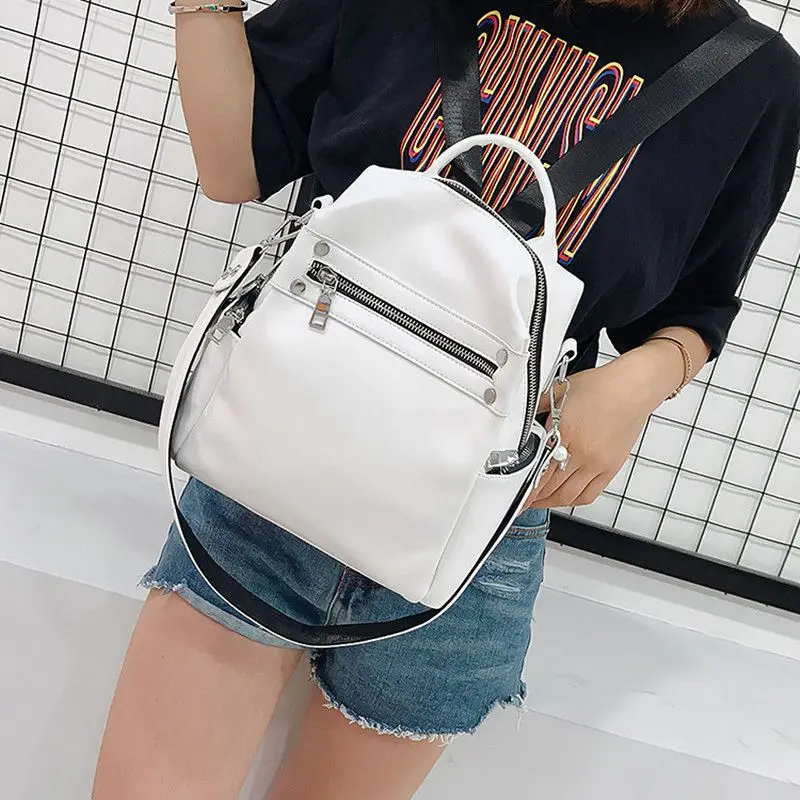 

2021 Waterproof Fashion Women Backpack Female Leather Multi Purpose Zipper Small Rucksack School Backpack For Girls Mini Mochila