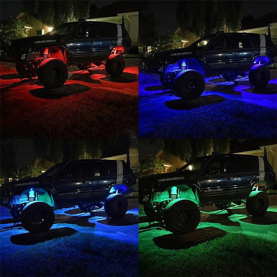 8 шт. автомобильный неон под днище кузова RGB светодиодный атмосферсветильник свет