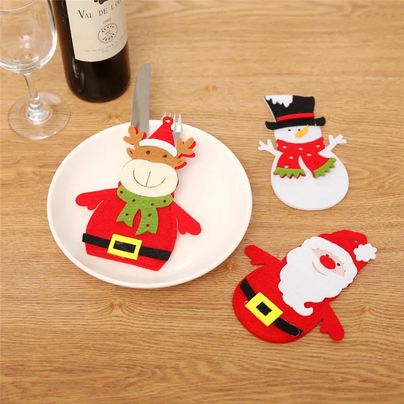 Личная Рождество сумки для посуда хранения стол рождественские украшения нож