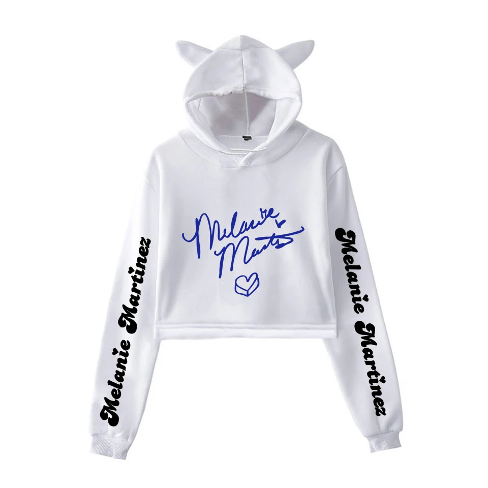 

Melanie Martinez Funny Sweatshirt Girls Cat Cropped Hoodies Female Long Sleeve Pullover Crop Top Women's Hoodie Kawaii Clothes