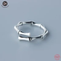 dreamhonor 2022 new hot sale 100 925 sterling silver retro bamboo rings lucky open rings for women jewelry gift smt687