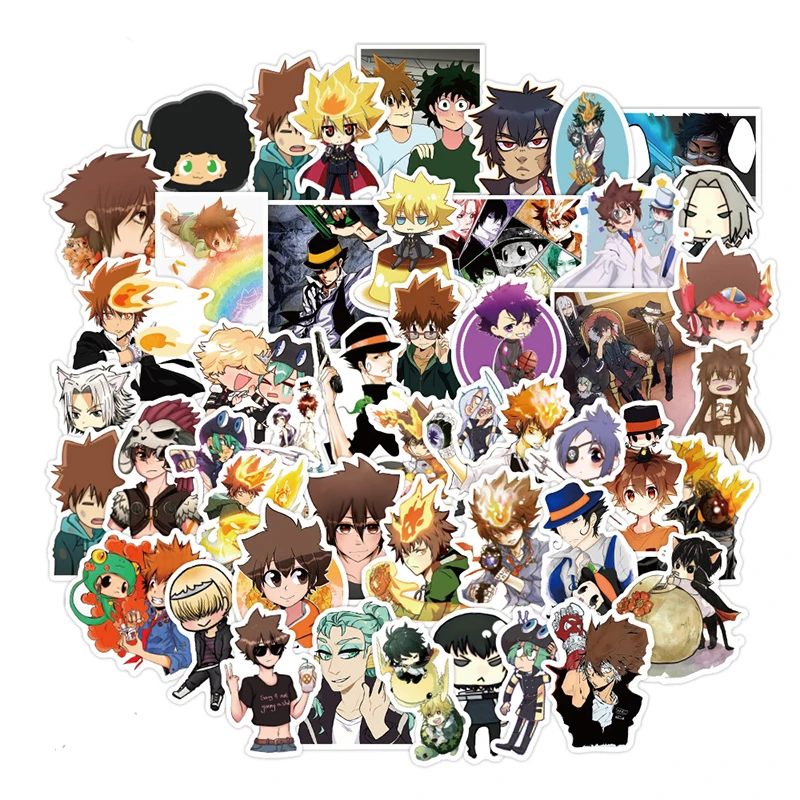 

10/50pcs/pack Japanese anime HITMAN REBORN Lable Stickers For Notebook Motorcycle Skateboard Computer Mobile Phone Decal Cars