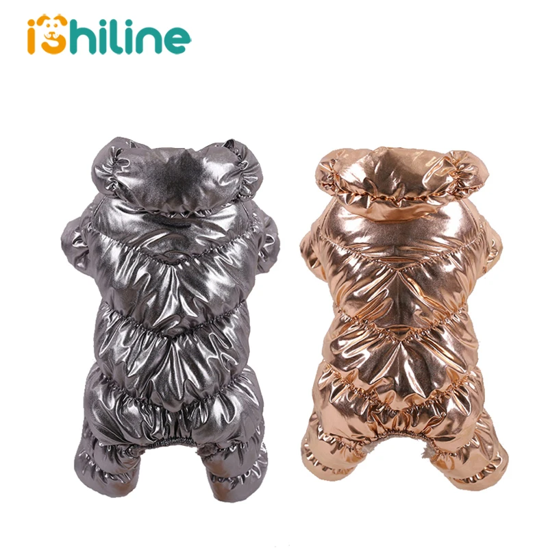 Теплая зимняя одежда для собак ветронепроницаемый пуховик с воротником