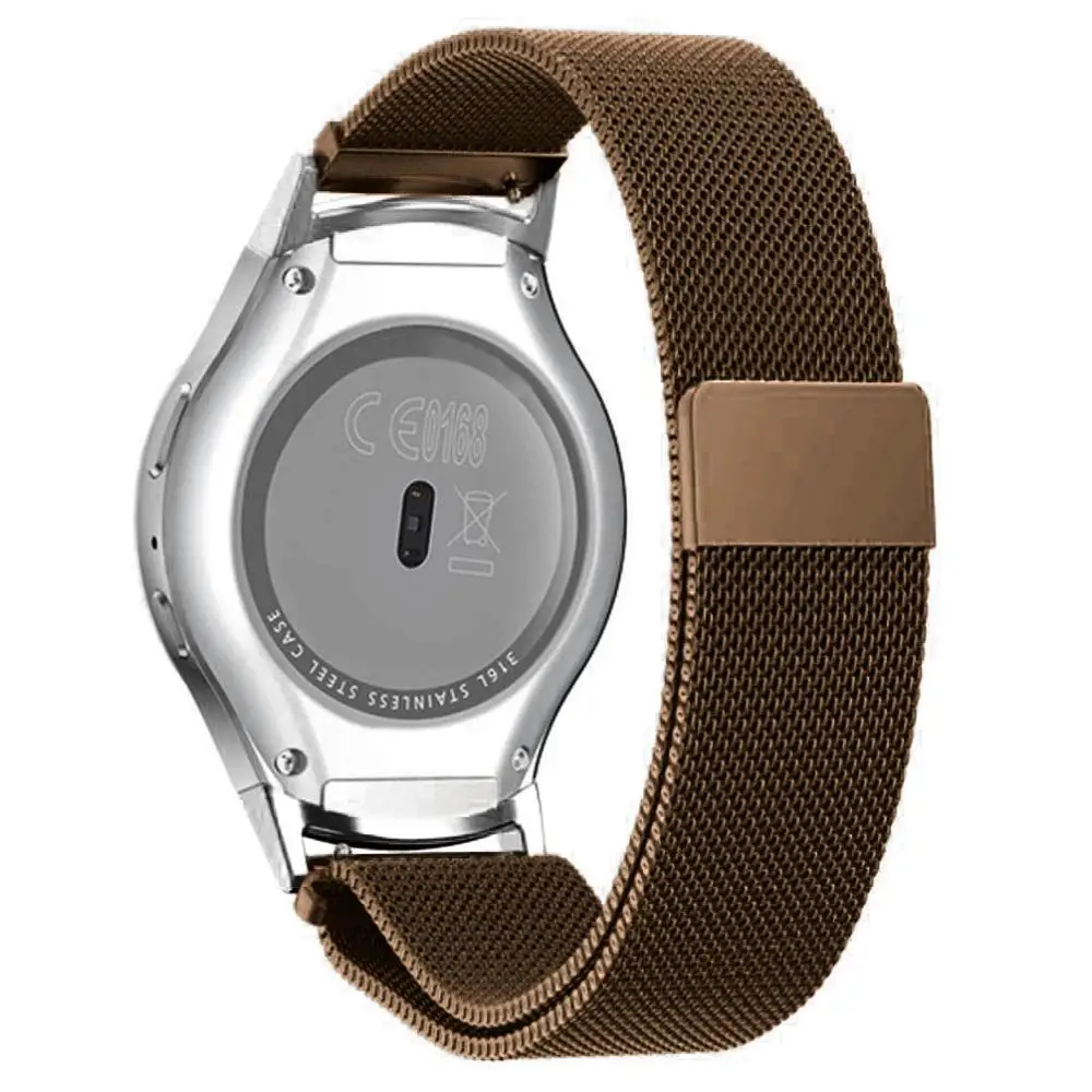 Coffee 20 мм из нержавеющей стали Миланский ремешок для samsung gear S2 R720 Смарт часы ремешок аксессуары Группа - Цвет ремешка: Coffee
