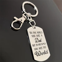 fashion hot sale stainless keychain charms birthday gift lettering dad keychain