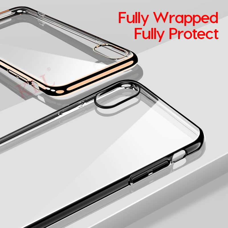 Мягкий прозрачный чехол с покрытием для iPhone 11 Pro XS MAX X XR тонкие прозрачные чехлы из