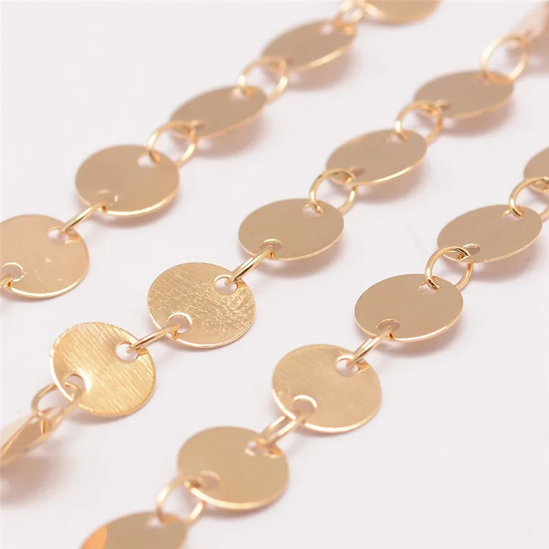 Light Gold 10 м припаянная стойка, латунные цепочки ручной работы, круглое звено для самостоятельного изготовления ювелирных изделий, браслет, ожерелье, аксессуары, фурнитура 6x0,3 мм - Цвет: Light Gold