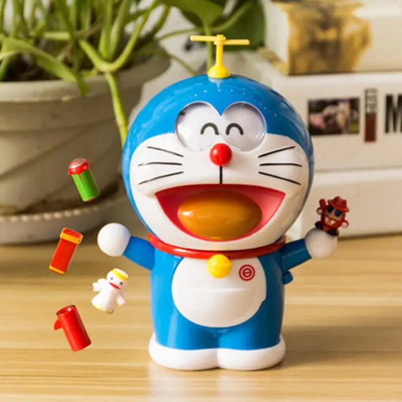 

Doraemon Jingle cat Face changing expression Treasure chest box-packed Children's gifts PVC Assembly model Robot cat statue