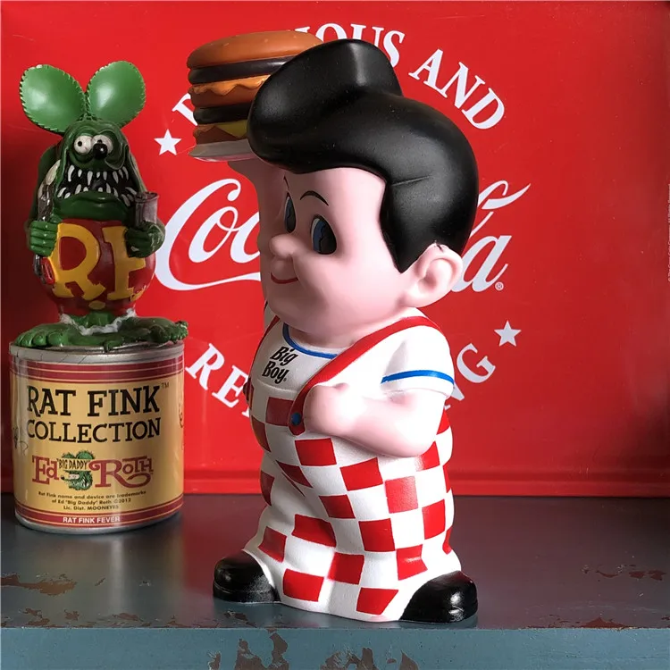 1PC Big Boy B-BOY Hamburger Piggy Bank Coin Box Toys Vogue America Classic Cartoon Resin Action Figure In New gift | Игрушки и хобби