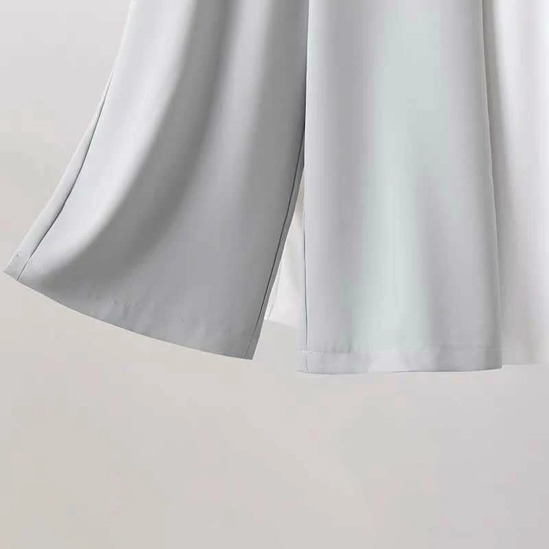 

Ice Silk Chiffon Wide-Leg Pants Women Summer Casual Loose High Elastic Waist Pants 2021 Fashion Beach Pants Female