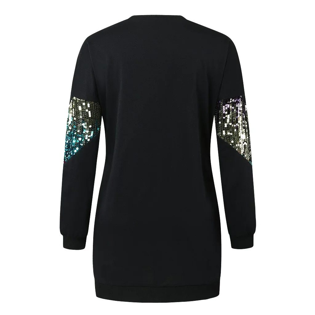 Зимнее женское Модное Элегантное офисное облегающее мини платье с блестками и