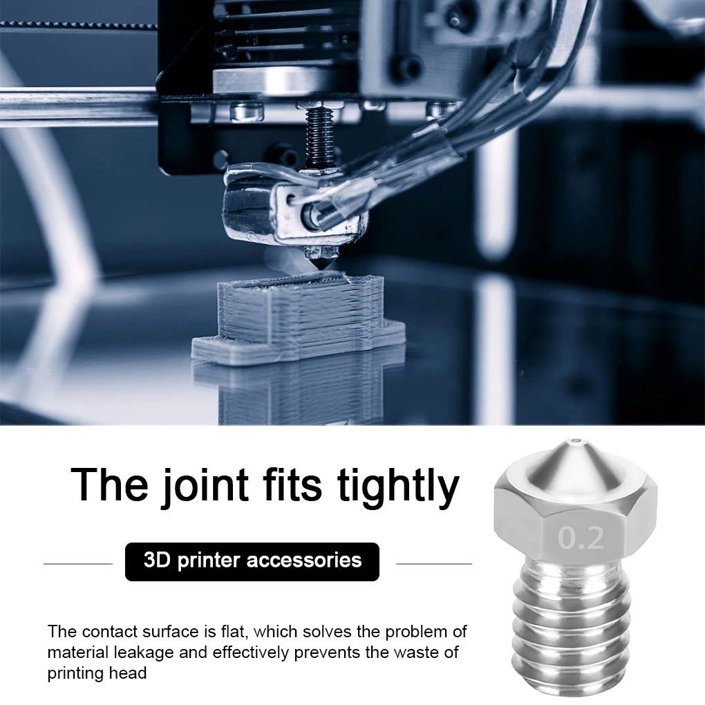 

1/2/4/pcs V6 Stainless Steel Nozzle 0.2~1.0 mm M6 Threaded for 1.75/3.0mm Filament 3D Printer Print Head