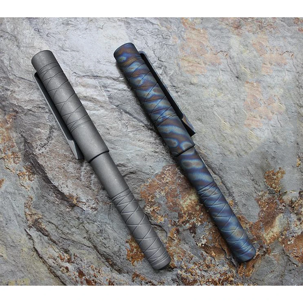 Винтажный стиль ручной работы TC4 титановая гелевая ручка с зажимом Механическая