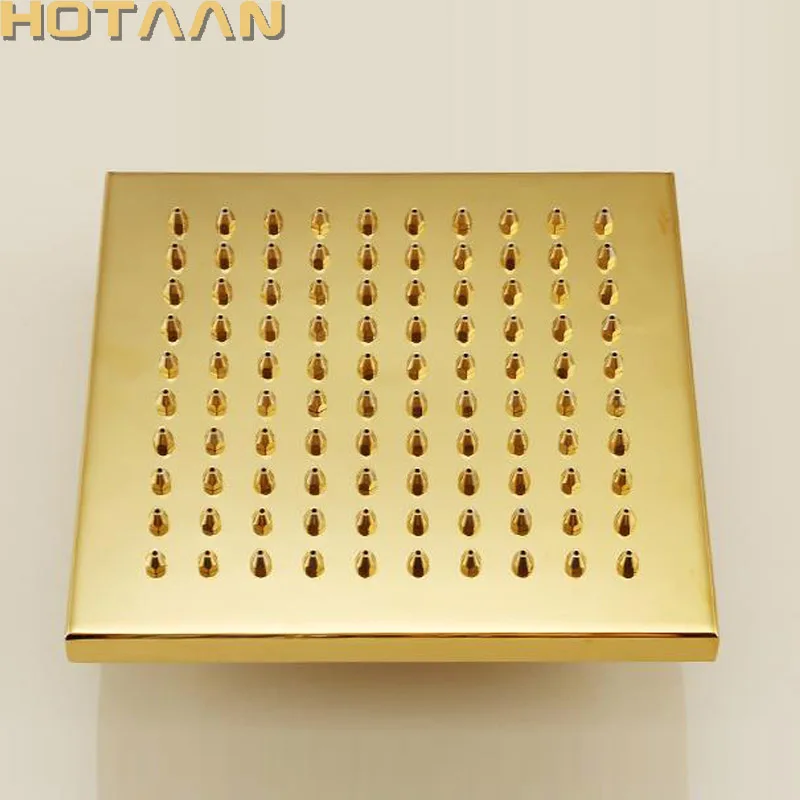 

Free shipping Gold Color 8 inch 20x20cm Square OverHead Rain Shower Head, Copper Bathroom Shower,Chuveiro YT-51103