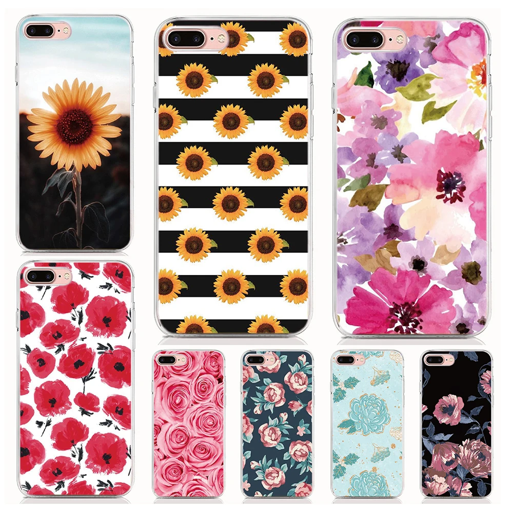 

For Blackberry KEYone / DTEK 70 / KEY2 / Motion / Q30 / Q20 / Q10 Soft Tpu Flower Cover Protective Phone Cases