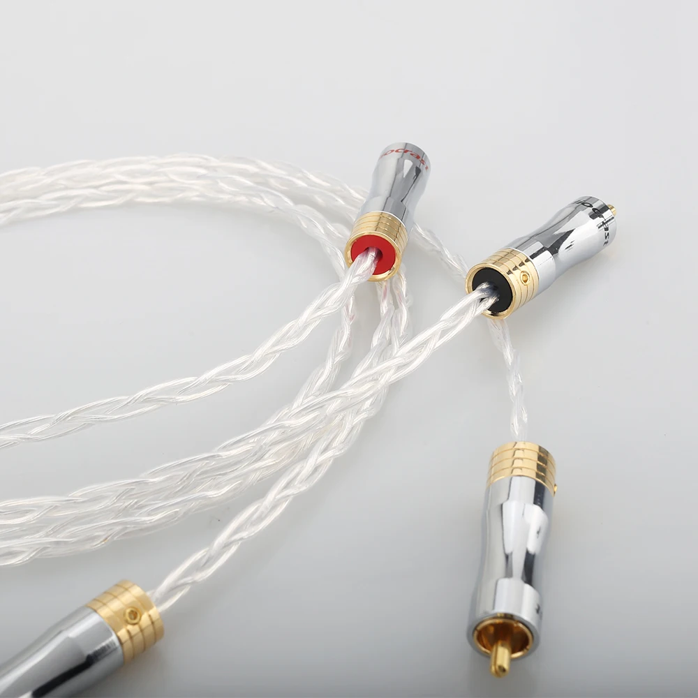 Hifi 8N OCC медный посеребренный RCA к кабель штекер rca мужской аудио | Электроника