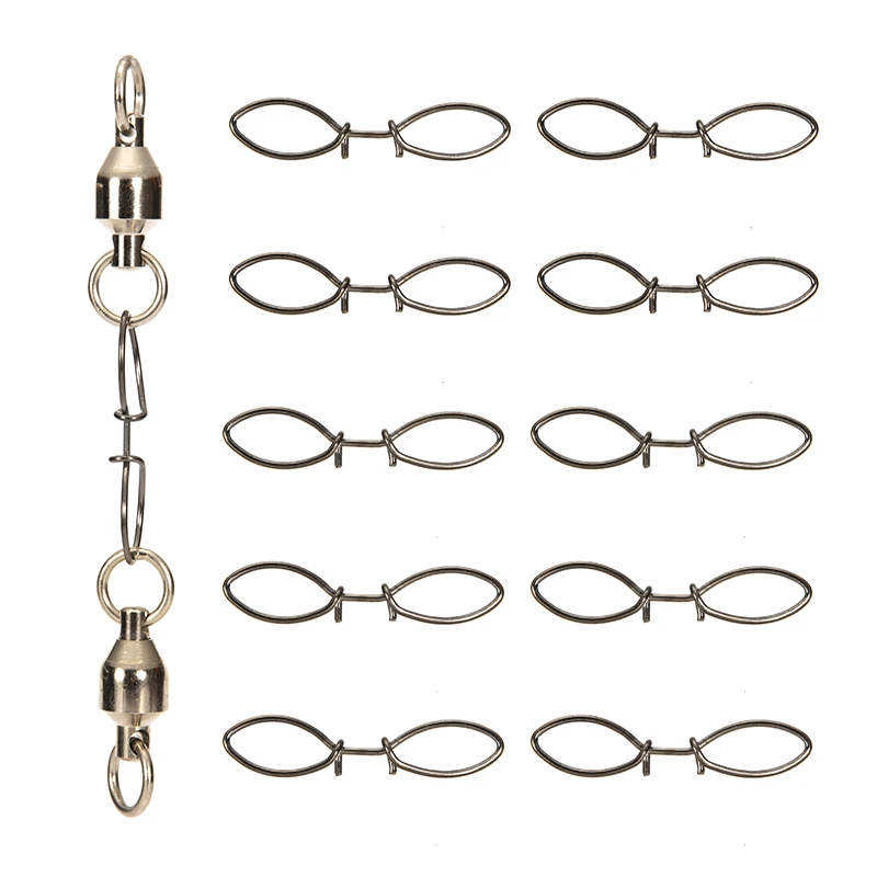 

10/20/50pcs Fishing Rolling Swivels Connector for Fishhook Lure Tackle Carp
