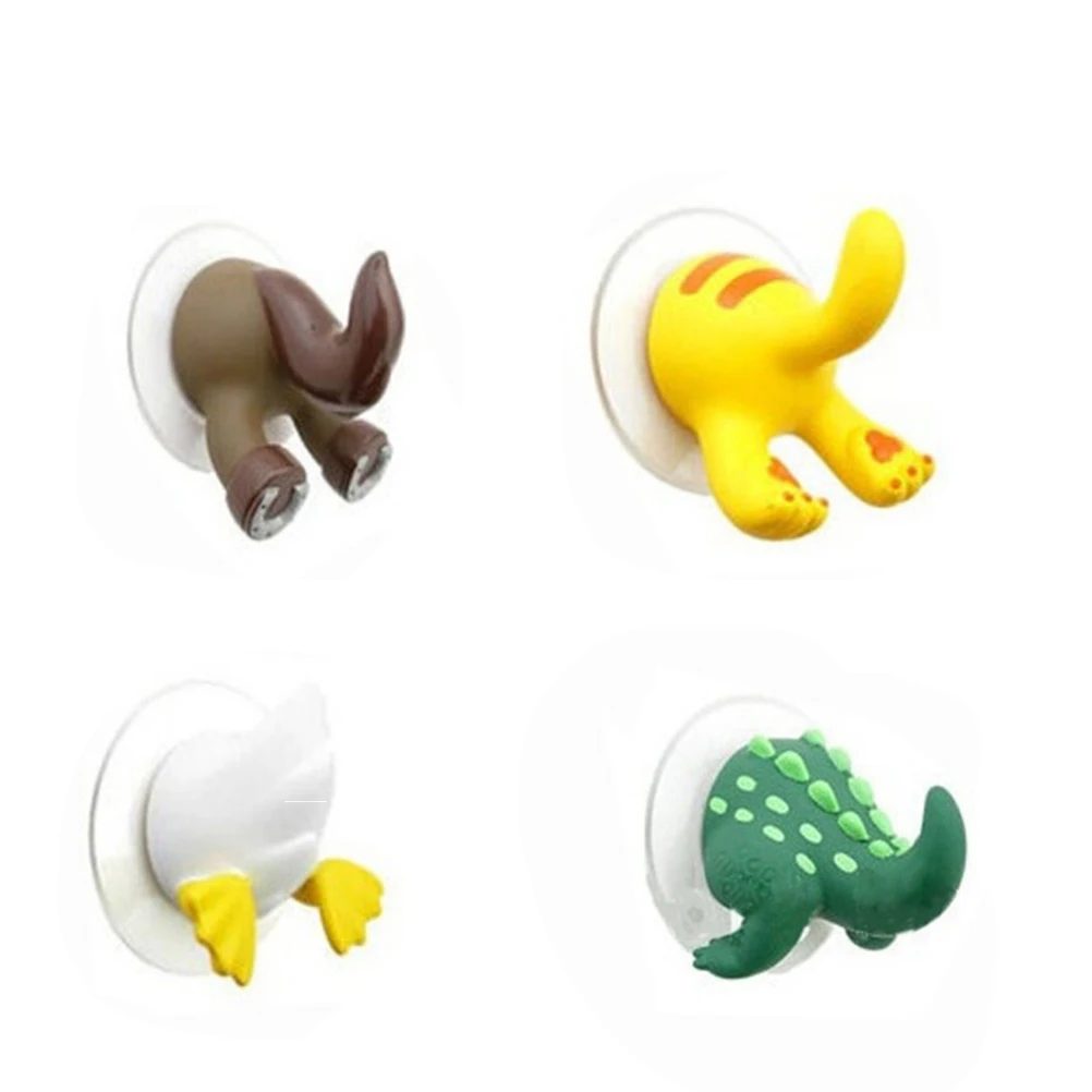 

Hot Sale 1PC 6 Colors Cute Cartoon Animal Tail Sucker Suction Hook Baby Bathroom Towel Hanger Holder Wholesale