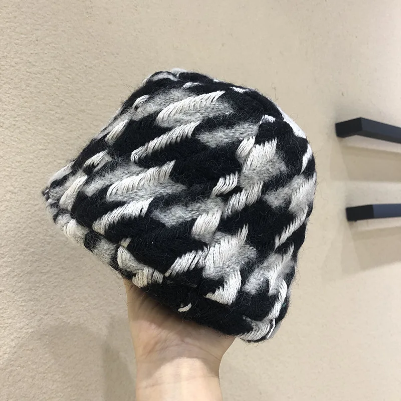 

Japanese Wool Women Casual Basin Hat Warm Bucket Hat