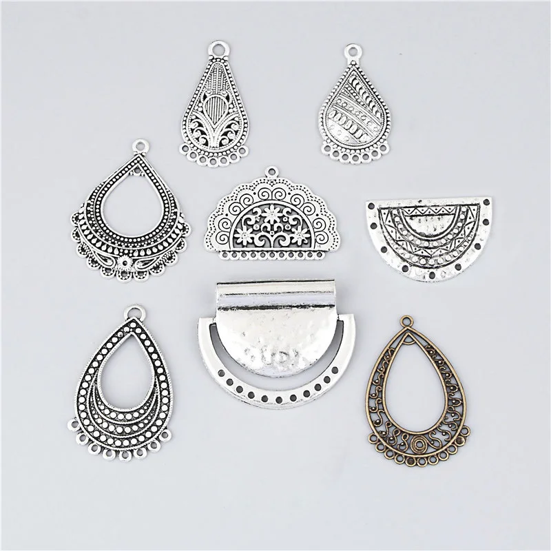 8 шт. подвески-люстры серебряного цвета для самостоятельного изготовления