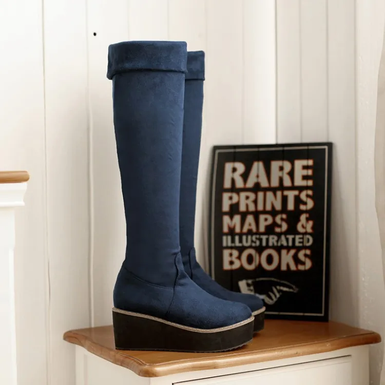 Ботфорты женские выше колена ботфорты с губчатым рукавом водонепроницаемые для