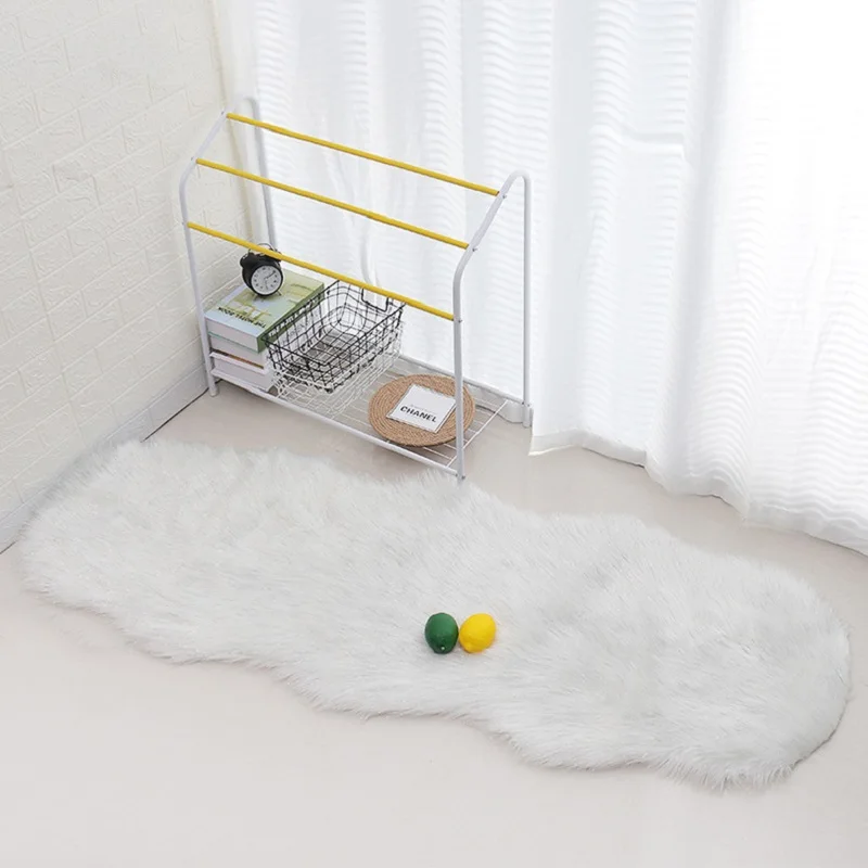 

Living Room Plush Floor Rugs Mats Kids Room Faux Fur Area Rug Carpet Solid Fluffy Soft Shaggy Carpet Artificial Sheepskin Hairy