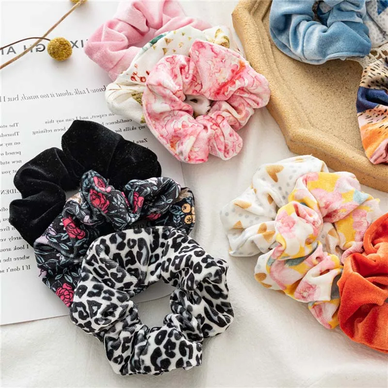 

Oaoleer 3PCS Vintage Hair Rope Women Scrunchies Lady Scrunchies Ponytail Hair Female Holder Rope Print Hair Accessories