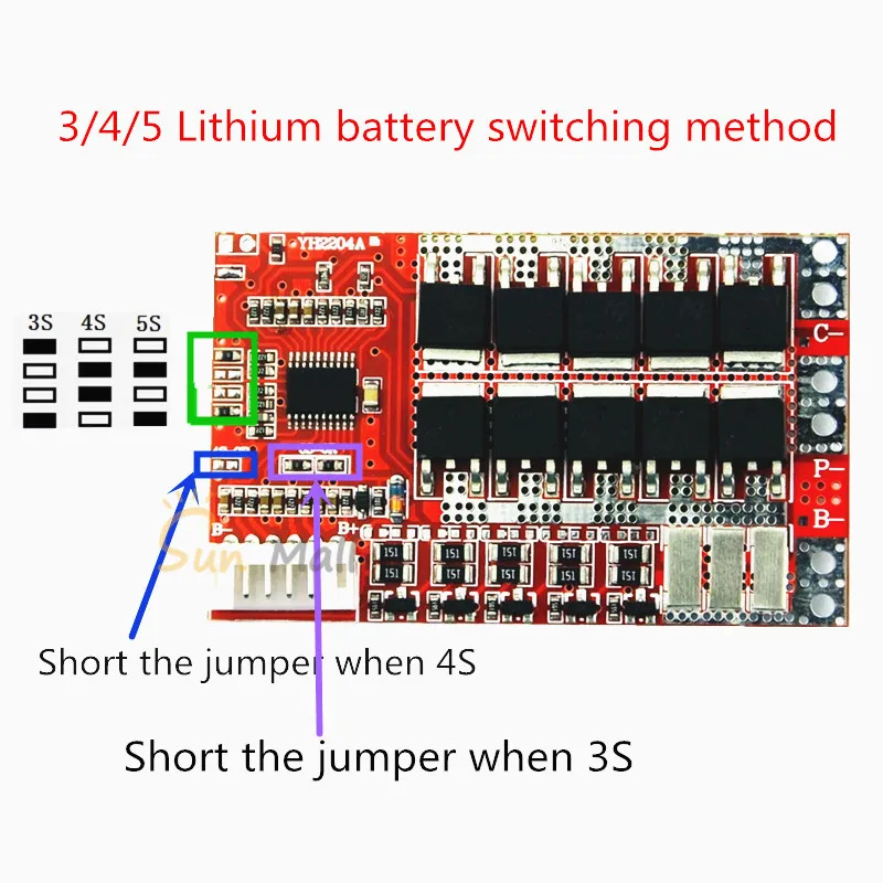 

5S 50A BMS Board/ 55A 3.7V Lithium battery protection board/3.2V iron phosphate/LiFePO4 battery BMS board with Balance
