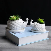 two piece succulent ceramic flower pot gardening creative flower pot with tray korean office desk potted ceramic crafts vase