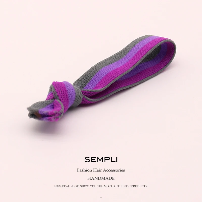 Sempli 100% нейлоновые Лоскутные высокоэластичные резинки для женщин волос бархатные