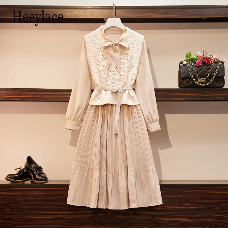 Женские винтажные комплекты большого размера плюс осень и зима 2019 новый