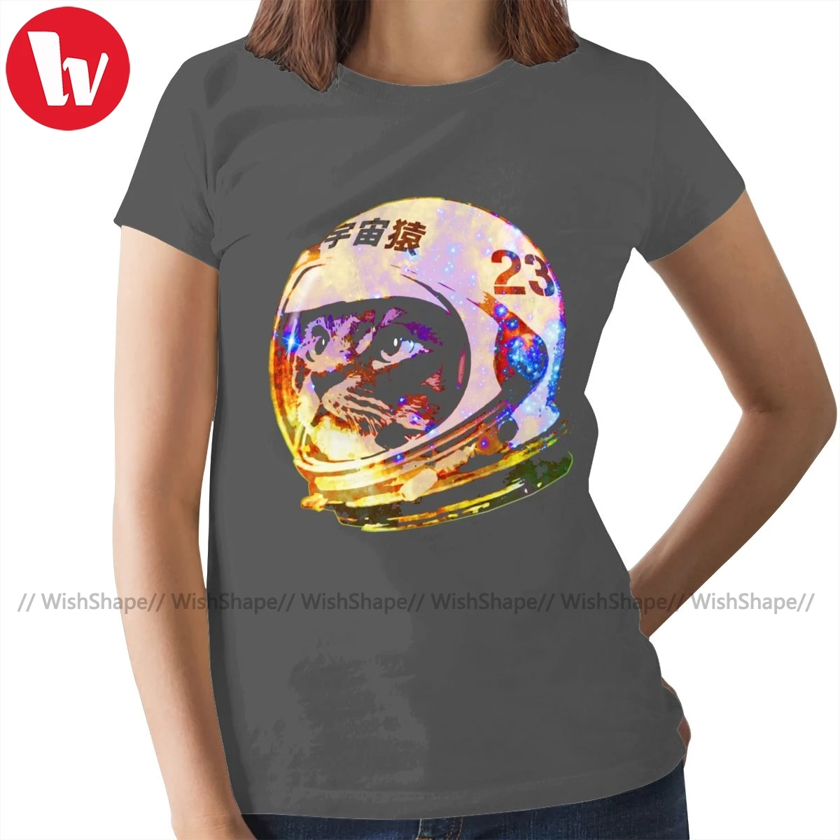 Футболка женская с изображением галактического кота приталенная рубашка