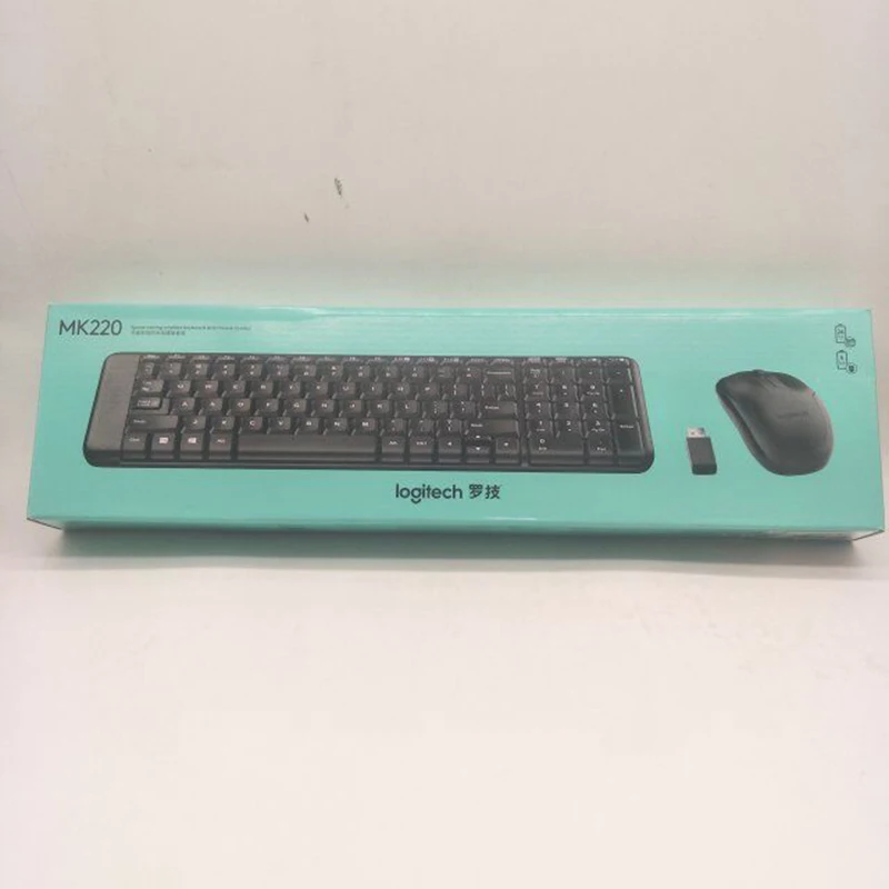 Игровая клавиатура Logitech MK220 мышь Combo 2.4GH беспроводная с USB приемником для