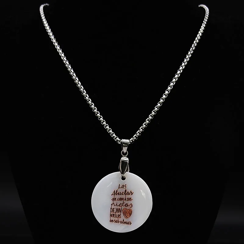 Ожерелье из нержавеющей стали с ракушкой для бабушки ожерелье цвета розового