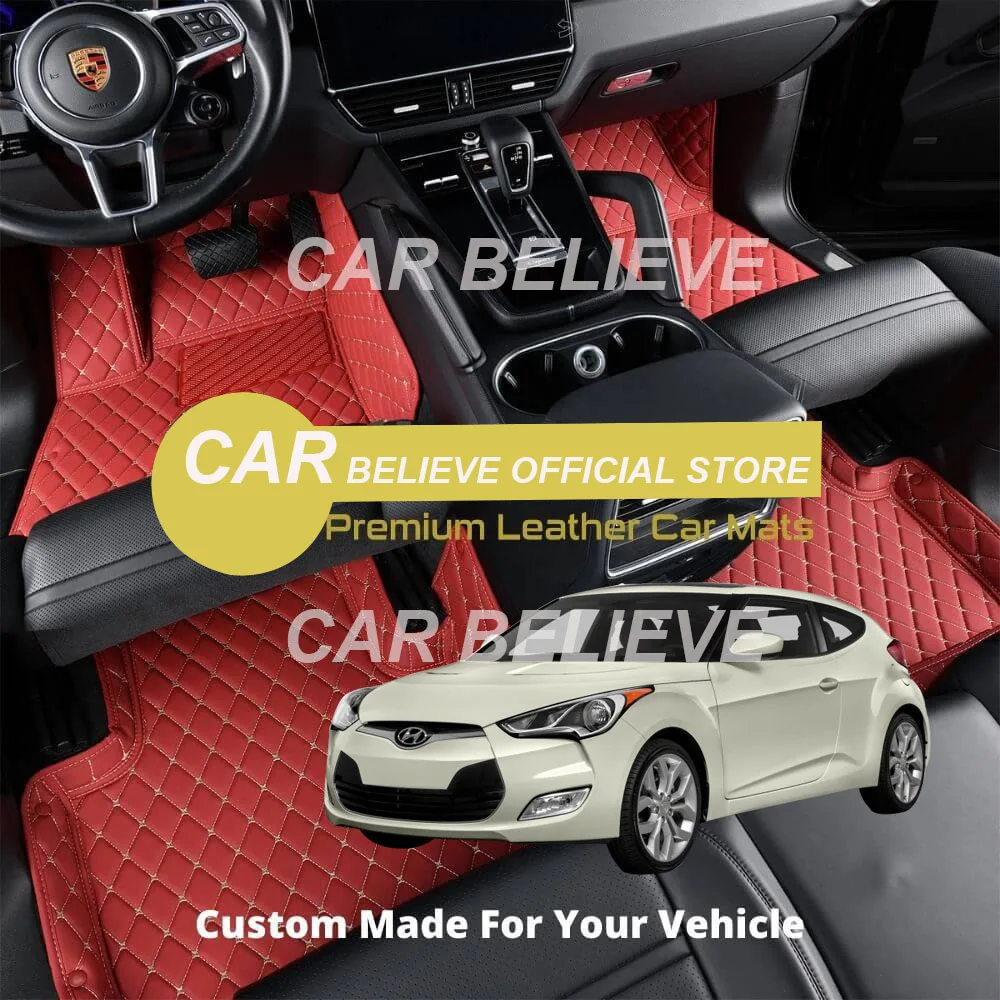 Leather Car Floor mats For Hyundai Veloster 2015 2014 2013 2012 2011 Carpets Rugs Pads Interior Parts Accessories