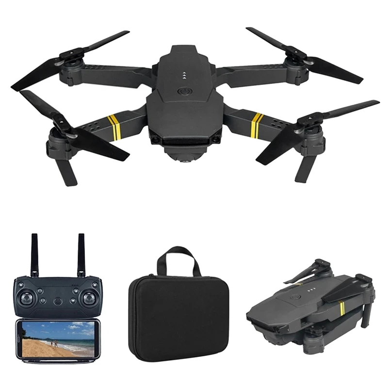 

E58 Folding UAV 4k Aerial Fixed Height Remote Control Plane-Black/1080 Camera (Storage Bag)