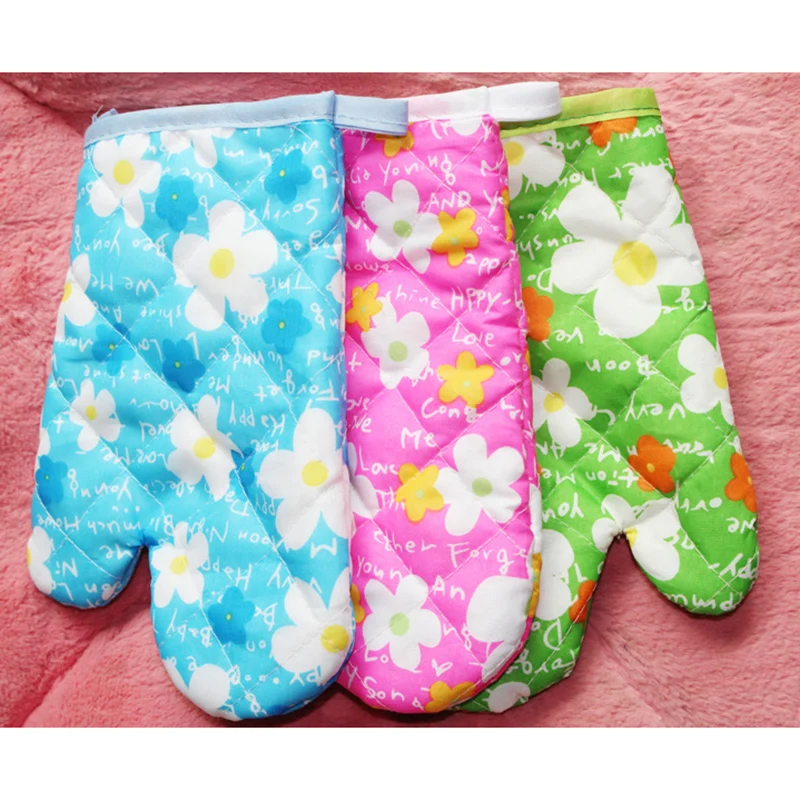 

Heat Resistant Kitchen Barbecue Oven Gloves Cooking BBQ Grill Gloves Thick Cotton Oven Mitts Baking Bakeware Kitchen Gadgets