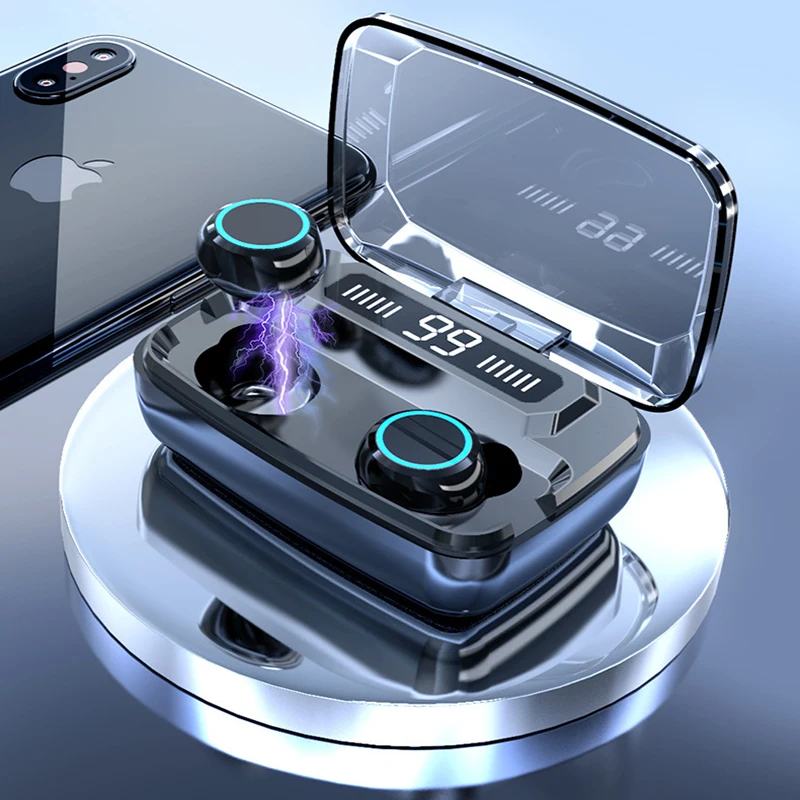 

Bluetooth 5.0 Earphones 2000-3500mAh Charging Box Wireless Headphone Stereo Sports Waterproof Earbuds Headsets With Microphone