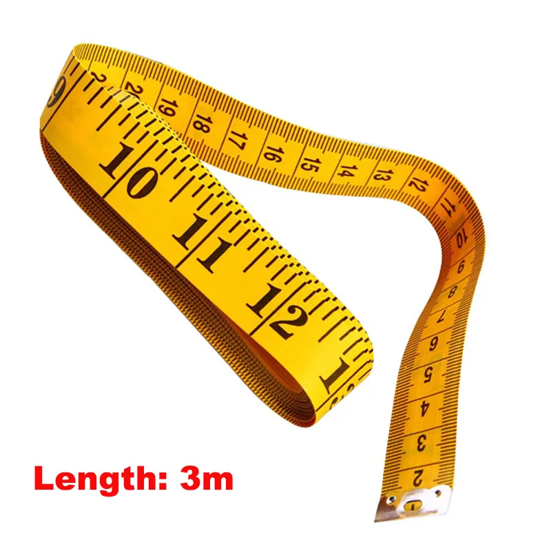 Лента швейная прочная мягкая 3 метра 300 см желтая ПВХ пластик|Рулетки| |