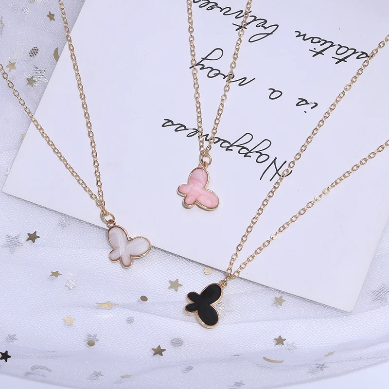 Эмаль Большой Кристалл животное бабочка ключицы ожерелья цепи для женщин макси