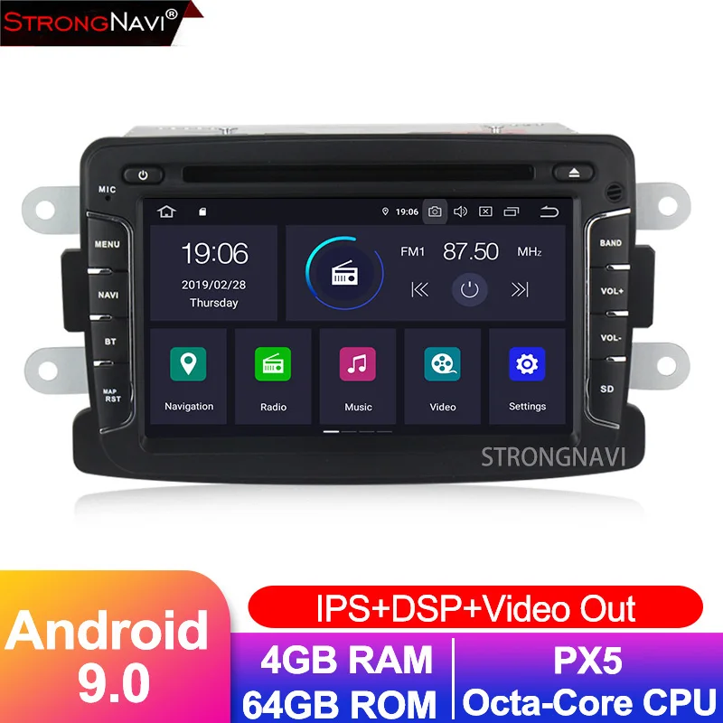 7 ''ips DSP 4G 64G Android 9 0 Автомобильный мультимедийный плеер для Dacia Sandero Duster Renault Captur