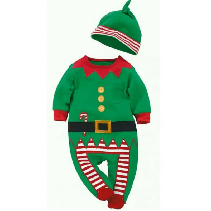 Новинка Детские Рождественские костюмы косплей Санта Клаус рождественские боди