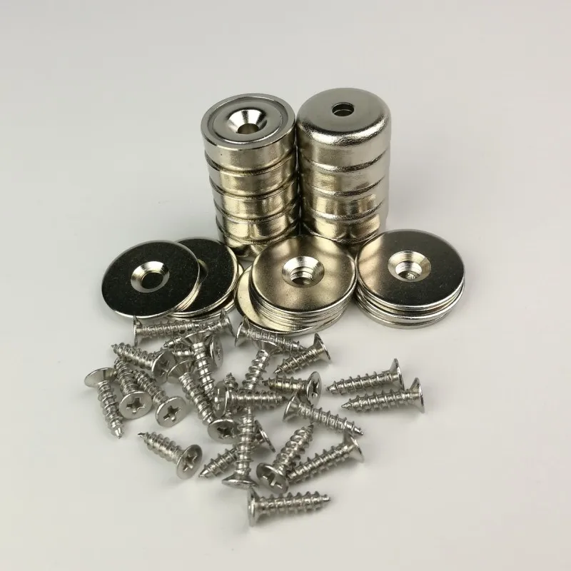 20 шт D20mm стальная чашка редкоземельный магнит с Запорная планка неодимовый