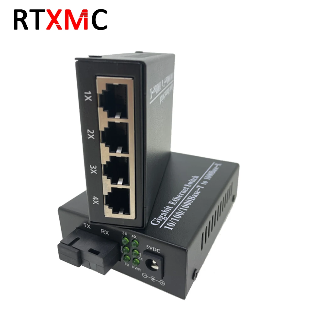 Оптоволоконный трансивер A & B 4 порта 10/100/1000 м гигабитный коммутатор Ethernet 1 25 ГГц